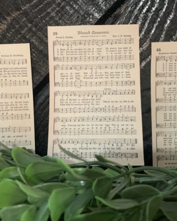 Old hymnal sheets