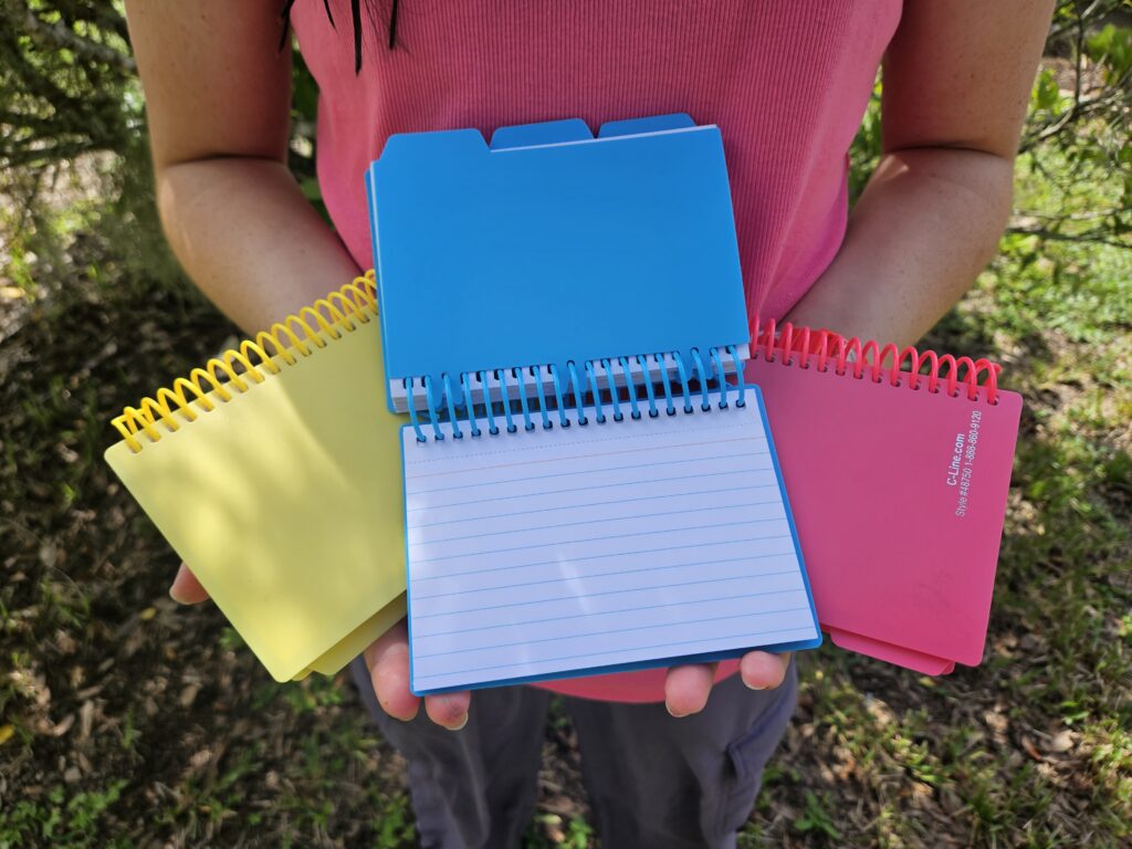 Mini Spiral notebooks for Bible memory verses